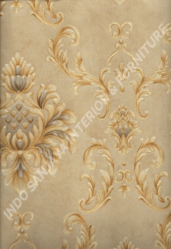 wallpaper MELBOURNE:HR-16125 corak Klasik / Batik (Damask) warna Coklat