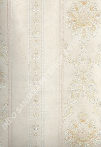 wallpaper MELBOURNE:HR-16161 corak Klasik / Batik (Damask) ,Garis warna Cream
