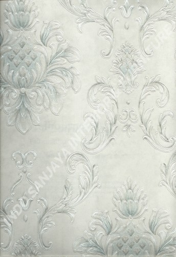 wallpaper MELBOURNE:HR-16123 corak Klasik / Batik (Damask) warna Abu-Abu