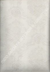 wallpaper LEVANTE:L444-45 corak Klasik / Batik (Damask) warna Putih,Abu-Abu
