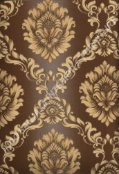 wallpaper LEVANTE:L444-48 corak Klasik / Batik (Damask) warna Kuning,Cream,Coklat