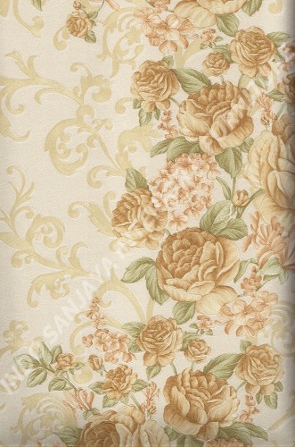 wallpaper LEVANTE:L444-59 corak Bunga warna Cream ,Coklat