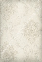 wallpaper LEVANTE:L444-07 corak Klasik / Batik (Damask) warna Putih,Abu-Abu