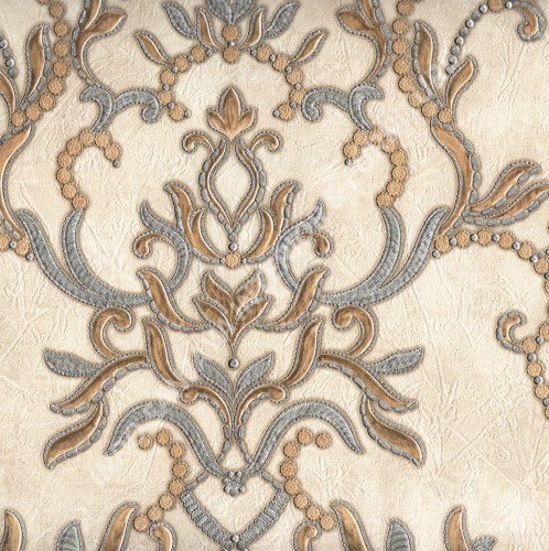 wallpaper GLAMOR:99090602 corak Klasik / Batik (Damask) warna Cream