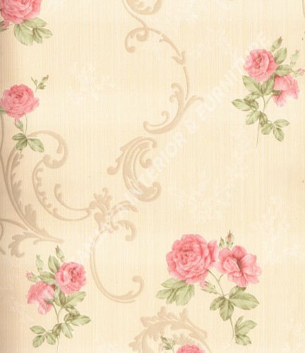 wallpaper Celio:363405 corak Klasik / Batik (Damask) warna Cream