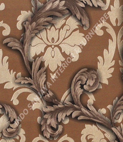 wallpaper Celio:360102 corak Klasik / Batik (Damask) warna Merah