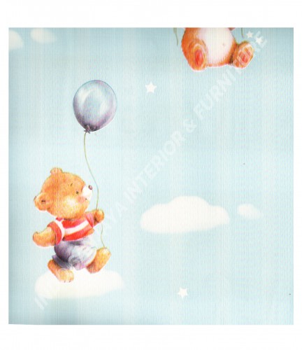 wallpaper MADONA:MD6021 corak Daun - Daunan ,Anak warna Kuning ,Hijau ,Biru