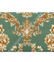 wallpaper MADONA:MD3505 corak Klasik / Batik (Damask) warna Hijau,Cream