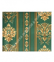 wallpaper MADONA:MD3535 corak Klasik / Batik (Damask) warna Hijau,Cream