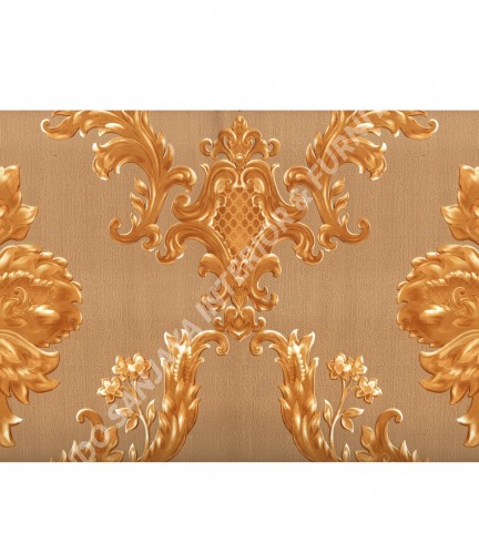 wallpaper MADONA:MD3503 corak Klasik / Batik (Damask) warna Hijau ,Cream