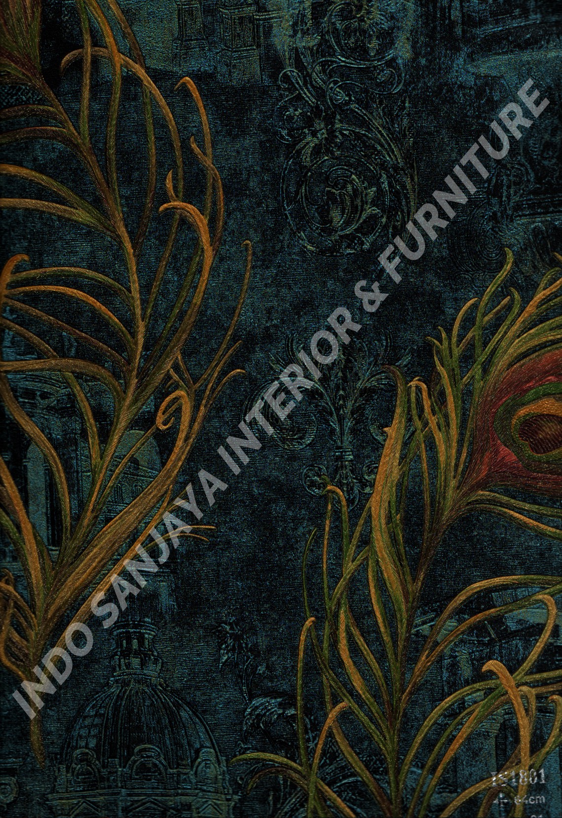 wallpaper   Wallpaper Daun Daunan is1801:is1801 corak  warna 