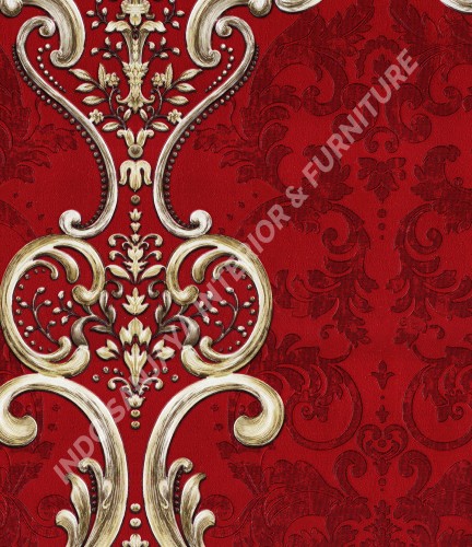 wallpaper   Wallpaper Klasik Batik (Damask) B-2509:B-2509 corak  warna 