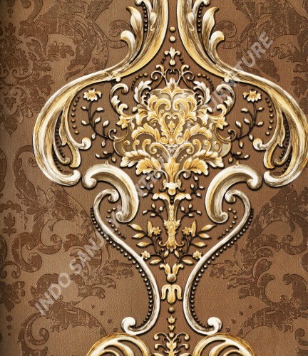 wallpaper   Wallpaper Klasik Batik (Damask) B-2512:B-2512 corak  warna 